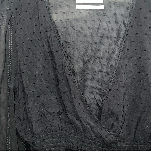 Urban Outfitters Sheer Boho Crop Blouse Women’s Size Medium Balloon Long Sleeves - Picture 5 of 13